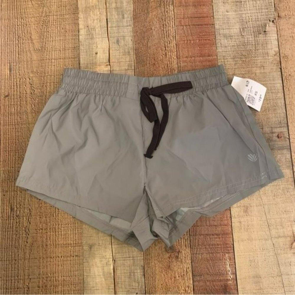 NEW Forever 21 sport running silver shorts with black drawstring XS